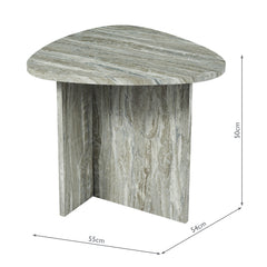 Isidro Side Table Brown Stone Effect