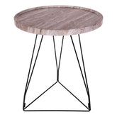 Miguel Side Table Brown Stone Effect and Matt Black