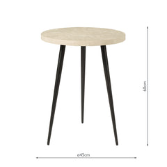 Nusa Side Table Grey Marble Effect and Matt Black