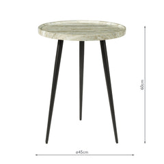 Nusa Side Table Brown Stone Effect and Matt Black