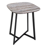 Pavlos Side Table Brown Stone Effect and Matt Black