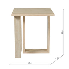 Prue Side Table Travertine Effect