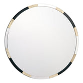 Gadany Round Gold Leaf And Black Glass Mirror 80cm