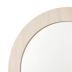 Ioana Round Mirror Travertine Effect 80cm