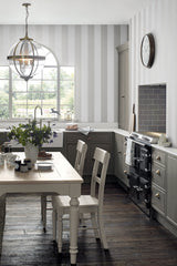 Laura Ashley Lille Pearlescent Stripe Wallpaper White