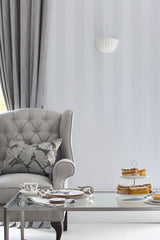 Laura Ashley Lille Pearlescent Stripe Wallpaper Silver