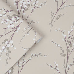Laura Ashley Pussy Willow Wallpaper Natural