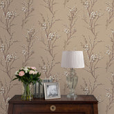 Laura Ashley Pussy Willow Wallpaper Natural