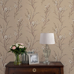 Laura Ashley Pussy Willow Wallpaper Natural