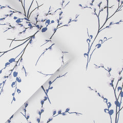 Laura Ashley Pussy Willow Wallpaper Off White / Midnight
