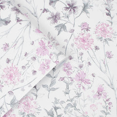 Laura Ashley Wild Meadow Wallpaper Pale Iris