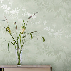 Laura Ashley Eglantine Silhouette Wallpaper Eau de Nil