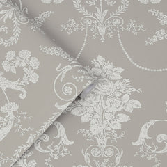 Laura Ashley Josette Wallpaper Steel