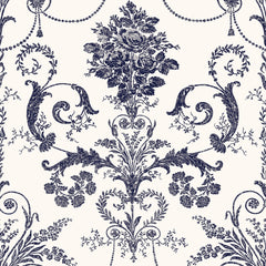 Laura Ashley Josette Wallpaper Off White / Midnight