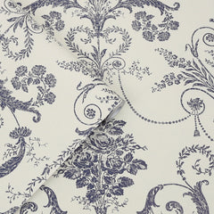 Laura Ashley Josette Wallpaper Off White / Midnight