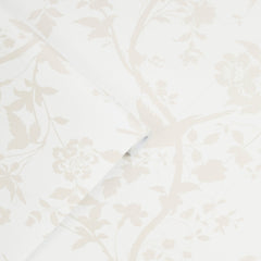 Laura Ashley Oriental Garden Pearlescent Wallpaper White