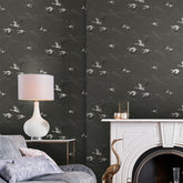 Laura Ashley Animalia Wallpaper Dark Steel