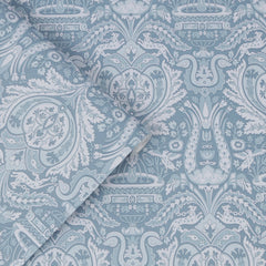 Laura Ashley Heraldic Damask Wallpaper Dusky Seaspray