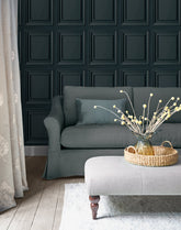 Laura Ashley Redbrook Wood Panel Wallpaper Dark Seaspray