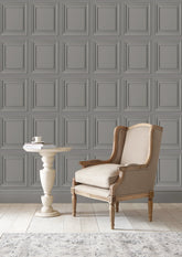Laura Ashley Redbrook Wood Panel Wallpaper Pale Steel 114907
