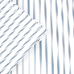 Laura Ashley Farnworth Stripe Wallpaper Smoke Blue