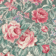 Laura Ashley Wild Roses Wallpaper Fern Green
