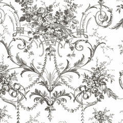 Laura Ashley Tuileries Wallpaper Charcoal Grey