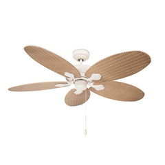 Phuket Ceiling Fan Off White / Brown LEDS C4 Forlight