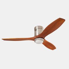 Stem Ceiling Fan Satin nickel Wood LEDS C4 Forlight