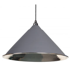 Hockley Pendant in Dark Grey Hammered Nickel From the Anvil