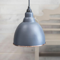 Dark Grey Brindley Pendant in Hammered Copper