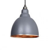 Dark Grey Brindley Pendant in Hammered Copper