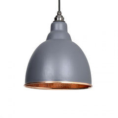 Dark Grey Brindley Pendant in Hammered Copper