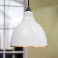 Light Grey Brindley Pendant in Hammered Copper