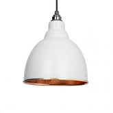 Light Grey Brindley Pendant in Hammered Copper