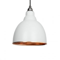 Light Grey Brindley Pendant in Hammered Copper