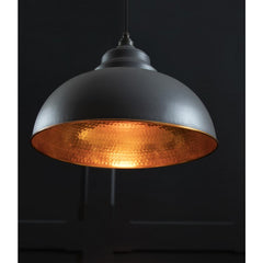 Dark Grey Hammered Copper Harborne Pendant