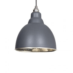 Dark Grey Brindley Pendant in Hammered Nickel