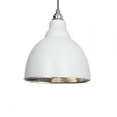Light Grey Brindley Pendant in Hammered Nickel