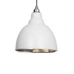Light Grey Brindley Pendant in Hammered Nickel