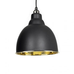 Black Brindley Pendant in Smooth Brass