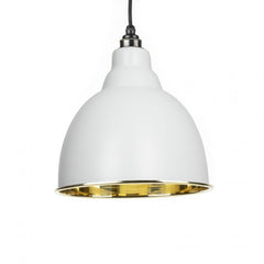 Light Grey Brindley Pendant in Smooth Brass