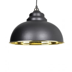 Black Hammered Brass Harborne Pendant
