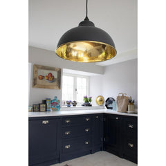 Dark Grey Hammered Brass Harborne Pendant