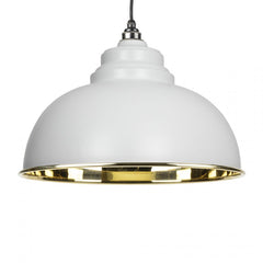 Light Grey Smooth Brass Harborne Pendant