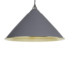Hockley Pendant in Dark Grey Smooth Brass