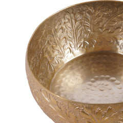 Laura Ashley Winspear Gold Leaf Embossed Round Convex Bowl Small