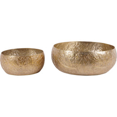 Laura Ashley Winspear Gold Leaf Embossed Round Convex Bowl Small