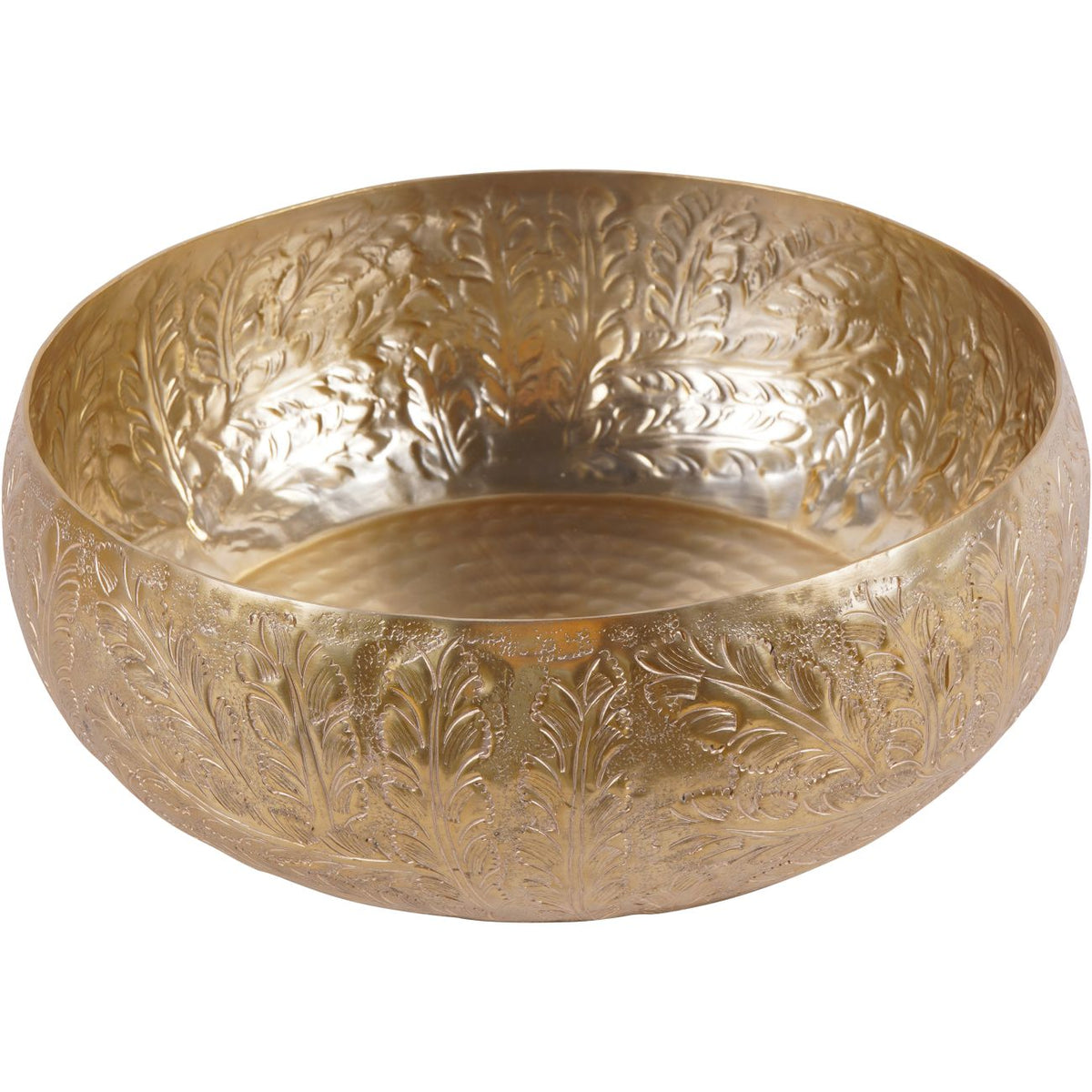 Laura Ashley Winspear Gold Leaf Embossed Round Convex Bowl Large