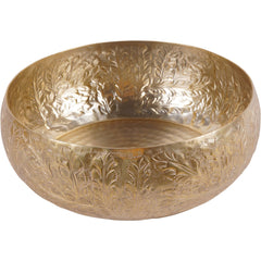 Laura Ashley Winspear Gold Leaf Embossed Round Convex Bowl Large